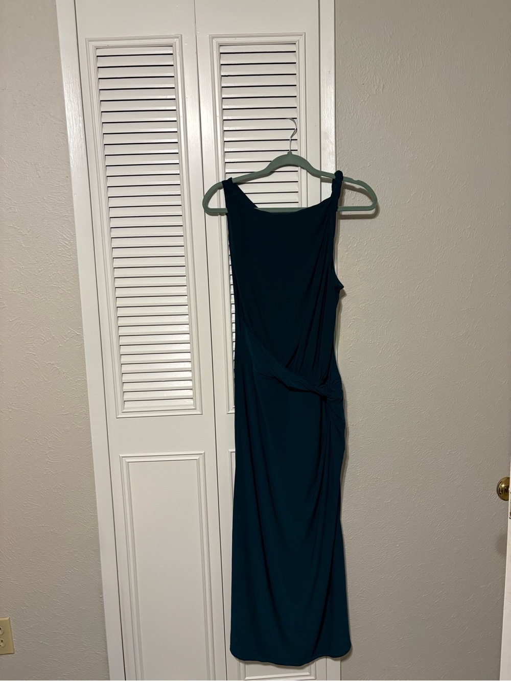ASOS Curve Teal One-Shoulder Knot-Accent Midi Dress
